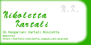 nikoletta kartali business card